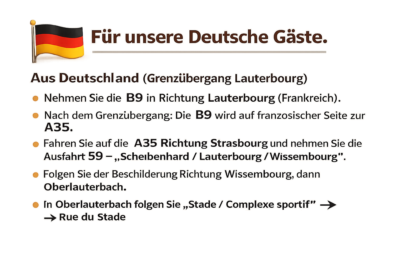 Accès depuis l'Allemagne